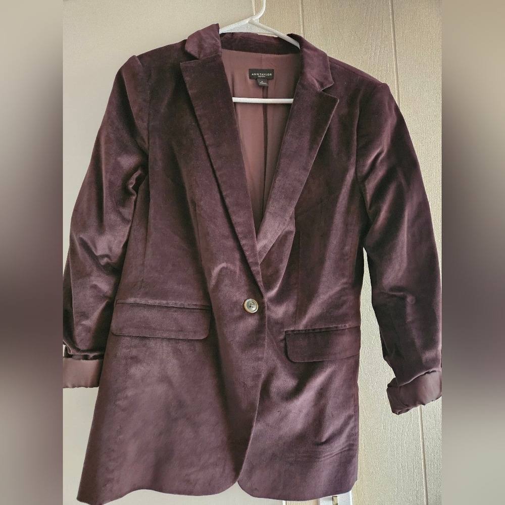 Deep purple corduroy blazer from Ann Taylor Factory